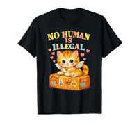 Valise rétro avec Ailes de Chaton « No Human is Illegal » T-Shirt