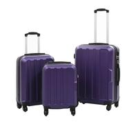 Valise Rigide 3 pcs Violet ABS Voyage Trolley Bagage Vacances Cabine vidaXL