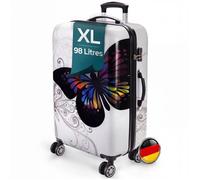 Valise Rigide à Coque MONZANA® - Structure légère et Robuste - Bagage Trolley de Voyage ABS avec roulettes Cadenas et Motif Papillon