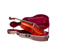 Valise rigide ABS pour violoncelle 3/4 et 4/4 | Finition or rose mate, roulettes, serrure et sangles sac à dos - Étui léger pour étudiants et usage quotidien