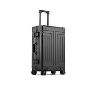 Valise rigide en alliage d'aluminium et de magnésium avec serrure à mot de passe, roue universelle, valise de voyage, Noir , 66 cm
