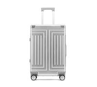 Valise rigide en alliage d'aluminium et de magnésium avec serrure à mot de passe, roue universelle, valise de voyage, Argenté., 66 cm