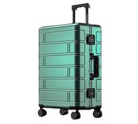 Valise rigide en aluminium approuvée par les compagnies aériennes, valise en métal sans fermeture éclair avec serrure, valise à roulettes en alliage de métal pour voyage d'affaires, Vert, 50,8 cm