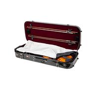 Valise rigide en fibre de verre pour deux violons 4/4 | Serrure TSA, hygromètre, couverture de protection, sangles sac à dos - Noir