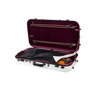 Valise rigide en fibre de verre pour violon 4/4 et alto 15-16,5” | Serrure TSA, hygromètre, couverture de protection, sangles sac à dos - Blanc laiteux