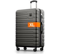 Valise rigide en polycarbonate - Travely - Taille XL - 77 cm - Volume 100 L - Gris - Serrure TSA - 4 roulettes souples