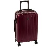 Valise rigide extensible DELSEY Paris Titanium avec roulettes pivotantes, noir et rouge cerise, cabine 21 pouces