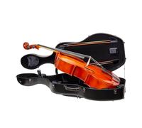 Valise rigide Poly Carbon pour violoncelle 4/4 | Coque noire résistante aux rayures, intérieur velours noir, roulettes, pochette à partitions - Série Protection Légère