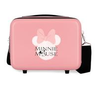 Valise Rigide pour Enfants Disney Minnie Heads avec Serrure à Combinaison et 4 Roues latérales. Le Bagage à Main est fabriqué en ABS, Un matériau Rigide et léger.
