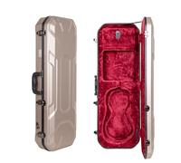 Valise Rigide rectangulaire en ABS pour Violon 4/4 | Intérieur Velours Rouge, Serrure de sécurité, Supports pour archets, Sangles Sac à Dos - Champagne