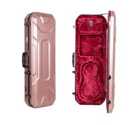 Valise Rigide rectangulaire en ABS pour Violon 4/4 | Intérieur Velours Rouge, Serrure de sécurité, Supports pour archets, Sangles Sac à Dos - Or Rose
