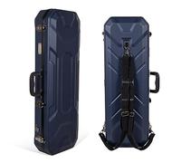 Valise Rigide rectangulaire en ABS pour Violon 4/4 | Intérieur Velours, Serrure de sécurité, Supports pour archets, Sangles Sac à Dos - Bleu