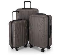 Valise Rigide - SUITLINE - Set de 3 (S, M, L) - Couleur Titane - Cadenas TSA - 4 Roulettes 360°