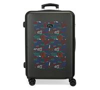 Valise Roll Road Next Level Medium Noir 46x65x23 cm ABS Rigide Serrure à combinaison latérale 56L 3 kgs 4 Doubles roues