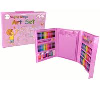Valise rose Ensemble d'art 208 pièces