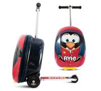 Valise Scooter Pliante Flyte pour Enfants, Coque Rigide, à roulettes, 2 en 1, 18 Pouces, capacité de 25 litres, Perry Le Pingouin
