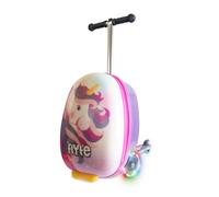 FLYTE Valise Scooter Pliante pour Enfants, Coque Rigide, à roulettes, 2 en 1, 18 Pouces, capacité de 25 litres, Luna la Licorne