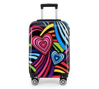 Valise Set 3 Coques Rigides Polycarbonate Cœur Multicolore Léger 4 Roues