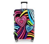 Valise Set 3 Coques Rigides Polycarbonate Cœur Multicolore Léger 4 Roues