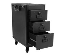 Valise spéciale spéciale coiffeur, chariot à roulettes multifonctionnel, capacité de charge 20 kg, convient pour tatouage, nail art, maquillage et industrie de coiffure, noir