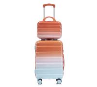 Valise Spinner-PC-Housse Cosmétique-2 Pièces-Roues360-Rouge-36x21x55cm