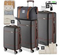 Valise - TECTAKE - Ensemble de valises MADISON plastique ABS robuste, cadenas combinaison TSA, 49 x 30 x 76 cm - Gris anthracite