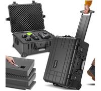 Valise - TECTAKE - Mallette pour appareil photo ou caméra sur roues avec poignée télescopique 45 x 26 x 58 cm - Noir