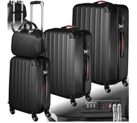 Valise - TECTAKE - Set de 4 valises PUCCI rigides à l'aspect métallique en plastique, avec roulettes et serrure TSA - Noir