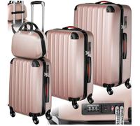 Valise - TECTAKE - Set de 4 valises PUCCI rigides à l'aspect métallique en plastique, avec roulettes et serrure TSA - Or rose