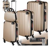Valise - TECTAKE - Set de 4 valises PUCCI rigides à l'aspect métallique en plastique - Champagne