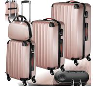 Valise - TECTAKE - Set de 4 valises PUCCI rigides à l'aspect métallique en plastique - Or rose