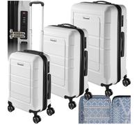 Valise - TECTAKE - Set de valises de voyage BRICE en plastique abs 52 x 35 x 75 cm - Blanc
