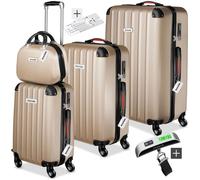 Valise - TECTAKE - Set de valises rigides CLÉO en plastique abs 48 x 30,5 x 75 cm - Champagne