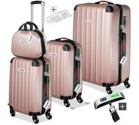 Valise - TECTAKE - Set de valises rigides CLÉO en plastique abs 48 x 30,5 x 75 cm - Or rose