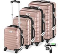 tectake® Set de Valise de Voyage 4 Tailles Valise Grande Taille Valise Cabine Petite Valise Sacs de Voyage Valise Maternité ABS avec roulettes Pivotantes 360° Cadenas Poignée télescopique