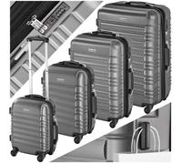 Valise - TECTAKE - Set de valises trolley rigides en plastique abs 50 x 32 x 76 cm - Gris