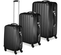 Valise - TECTAKE - Set de valises trolley rigides en plastique abs 75 x 50 x 30 cm - Noir