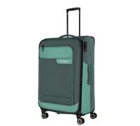 valise travelite 4 roues taille L coque souple en matériau recyclé, bagages série VIIA : trolley avec soufflet extensible + protection des bords, 77 cm, 91 - 103 litres