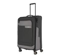 valise travelite 4 roues taille L coque souple en matériau recyclé, bagages série VIIA : trolley avec soufflet extensible + protection des bords, 77 cm, 91 - 103 litres