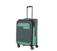 valise travelite 4 roues taille M coque souple en matériau recyclé, bagages série VIIA : trolley avec soufflet extensible + protection des bords, 67 cm, 70 - 80 litres
