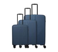 Travelite Air Stripe 4 roulettes Set de valises 3 pièces avec soufflet d'extension bleu