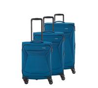 Travelite Set de valises Chios 3 pièces L/M/S – 4 roues, coque souple, IATA – Bleu pétrole