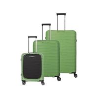 Travelite Mooby 4 roulettes Set de valises 3 pièces avec soufflet d'extension vert