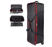 Valise Trépied à Roulettes Flash Studio Photographie Rembourrée Flight Case pour Support de Lumière Stroboscope Parapluie Voyage