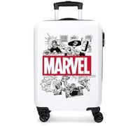 Marvel Avengers Comic Valise Trolley Cabine Blanc 40x55x20 cms Rigide ABS Serrure à combinaison 34L 2,6Kgs 4 roues doubles Bagage à main