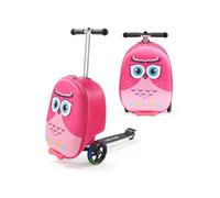 VEVOR Valise-trottinette enfant – 20 L, charge 50 kg, pliable, poignée réglable, rose