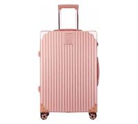 Valise Valises à roulettes avec Empreinte Digitale, Verrouillage par Mot de Passe, Bagage Portable USB, Alimentation de Secours, Bagage à Main Pratique Équipement de Voyage(Pink,43 * 27 * 66CM)