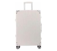 Valise Valises à roulettes avec Empreinte Digitale, Verrouillage par Mot de Passe, Bagage Portable USB, Alimentation de Secours, Bagage à Main Pratique Équipement de Voyage(White,45 * 27 * 68CM)