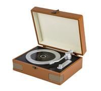 Valise vintage, tourne-disque CD avec haut-parleurs Bluetooth 5.3 Hi-Fi, télécommande, cadeau pour les mélomanes, marron