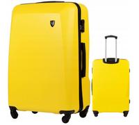 Valise Voyage Grande Taille XXL Wings PLOVER 0125 en ABS Rigide - Jaune avec 4 Roues et Cadenas à Code 78 cm